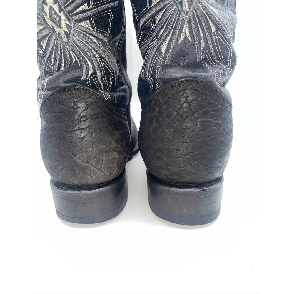 JW Jhonn Whaynee Black Bison Leather Boots US Size 9-9.5 Handmade Mexico Size 28 - Picture 5 of 9